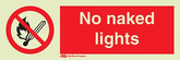 Marine Prohibition Sign: No Naked Lights + Symbol